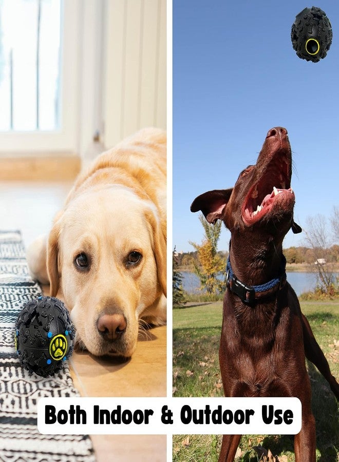 RoverPets Squeaky Ball Toy Treat Food Dispenser Ball with Duck Sound, Dental Cleaning and Interactive for Small and Medium Dogs (Black) - Image 5